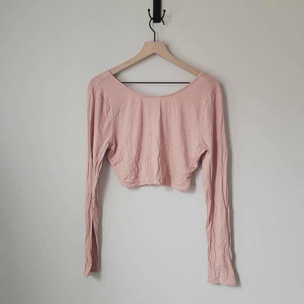 Free People Beach Cropped Light Orange Long Sleeve Size Extra Large